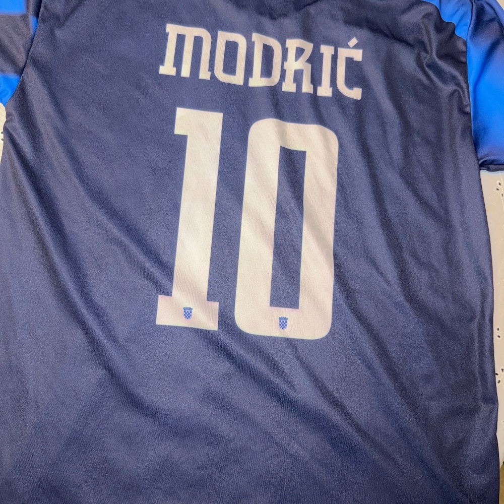 Nike Croatia Luka Modrić #10 Soccer Jersey Blue Checkered Dri-Fit HNS